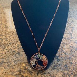 7 Color Chakra Tree of Life pendant necklace